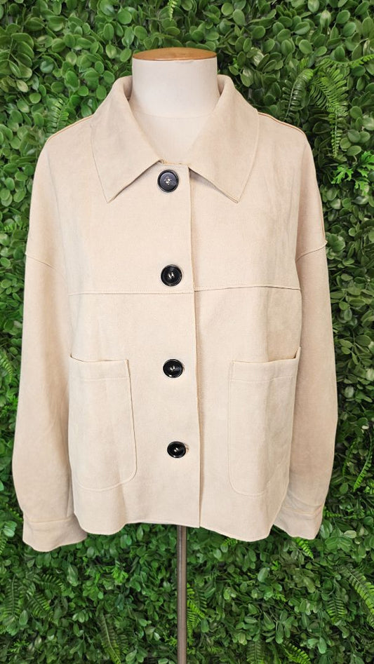 Pretty Garden Cream Suedette Jacket BNWT (14-16)