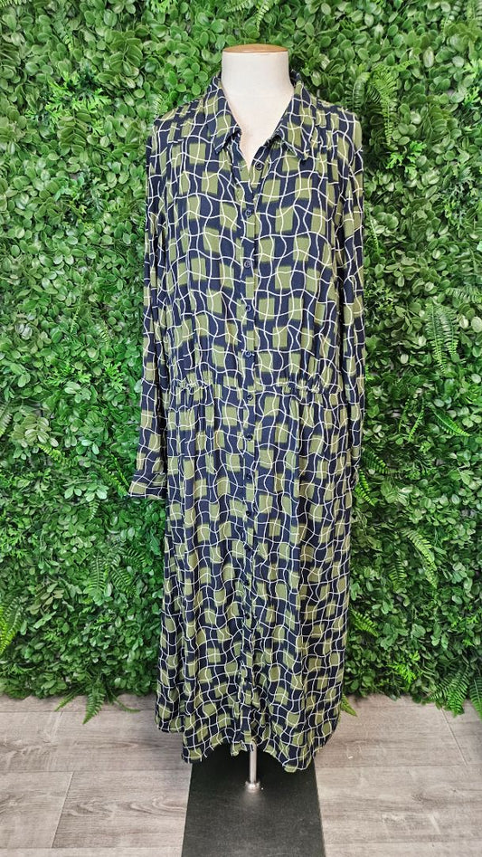 Drama The Label Navy/Green Maxi Dress (10)