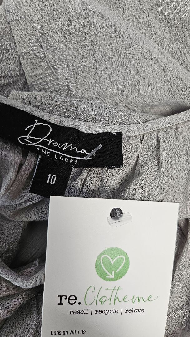 Drama The Label Grey/green Embroidered Top (10)