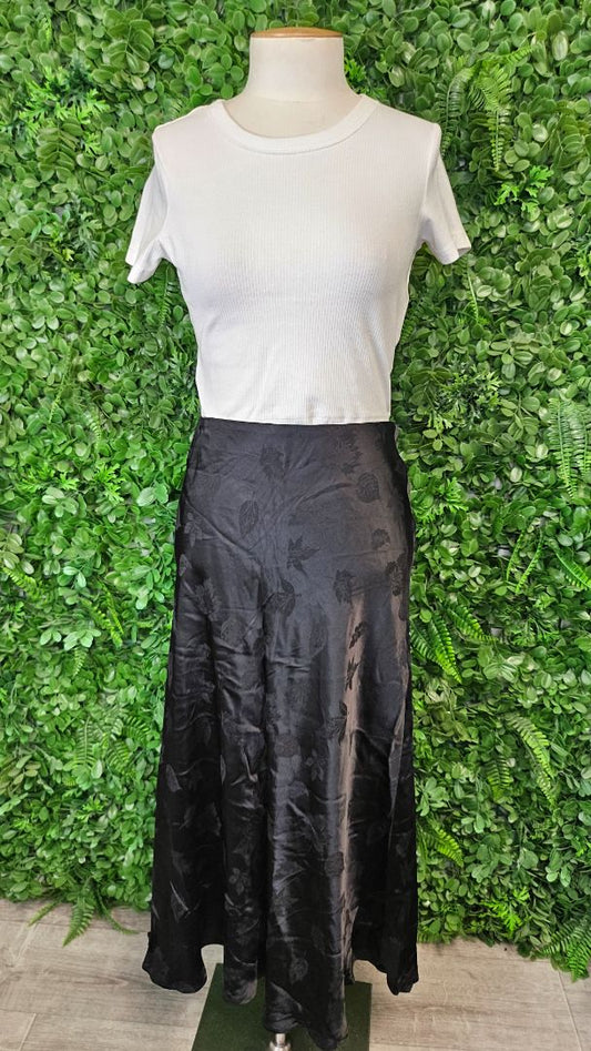 Loughlin Black Sateen Skirt (10)