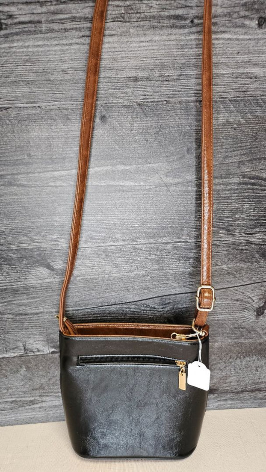 Unknown Black/Brown Crossbody Bag (20cmx19x7cm)