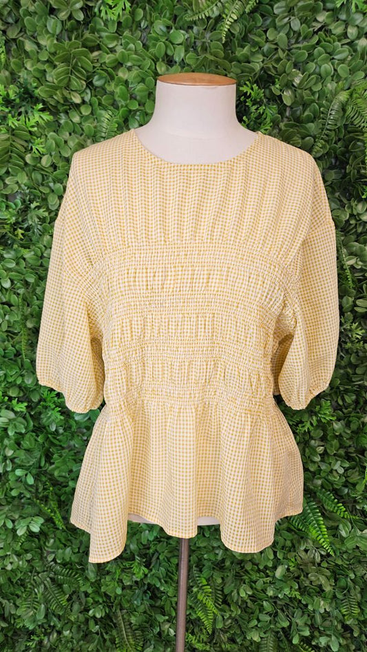 Billie The Label Yellow Shirred Top (16)