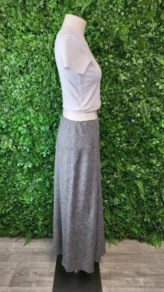 Max Silver Grey Linen Bias Skirt (10)