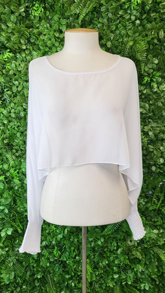 Coco&Belle White Sheer Shrug OSFM
