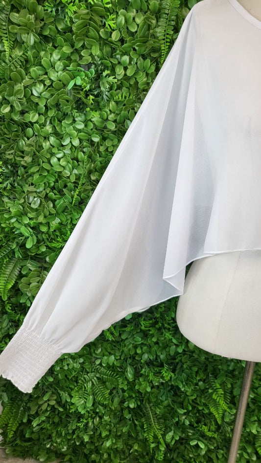 Coco&Belle White Sheer Shrug OSFM