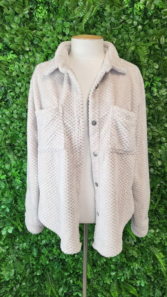 Dylan Beige Teddy Shacket (10-12)
