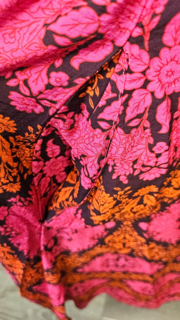 Unknown Pink/Orange Print Maxi Dress (16-18)