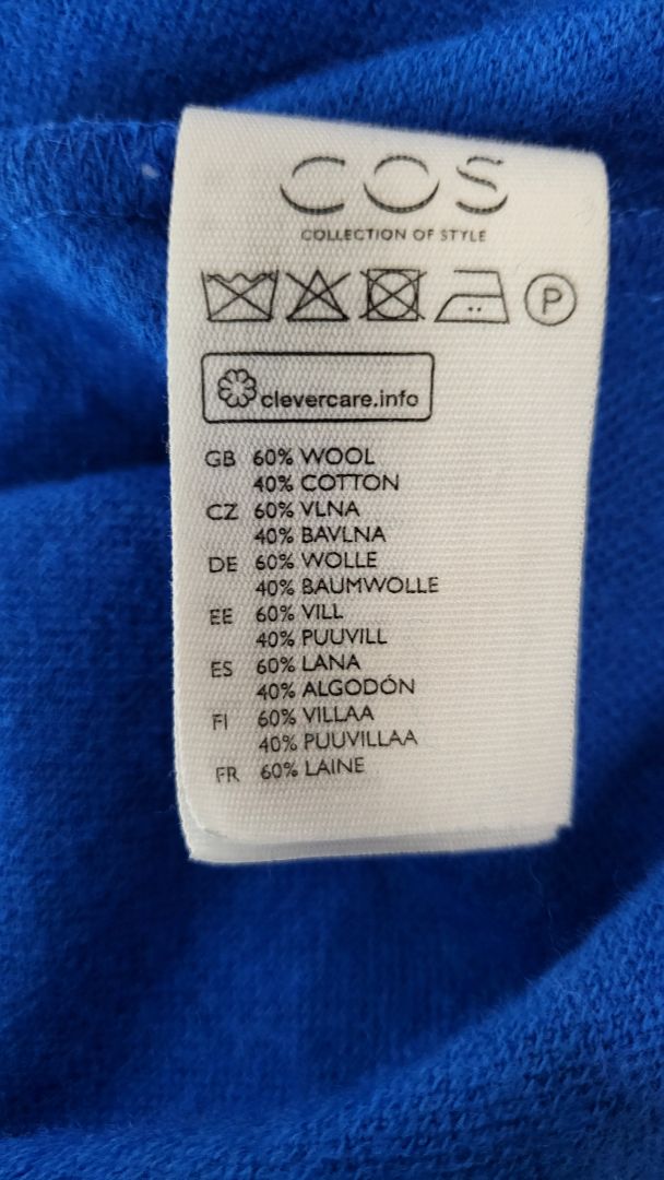 Cos Blue Wool Rolled Neck Top (12)