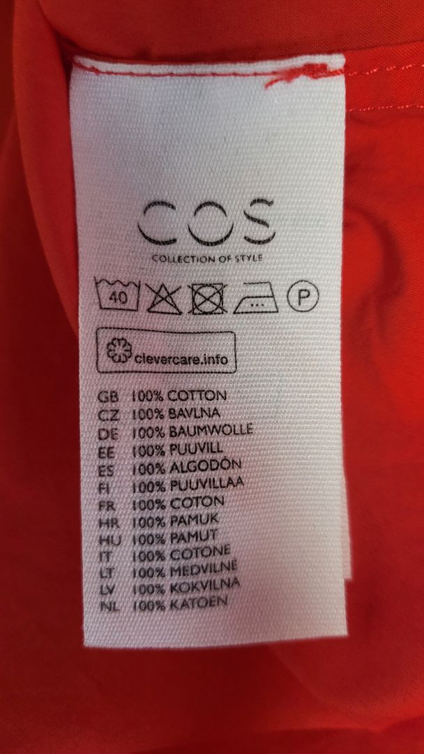 Cos Red Collarless Blouse (10)