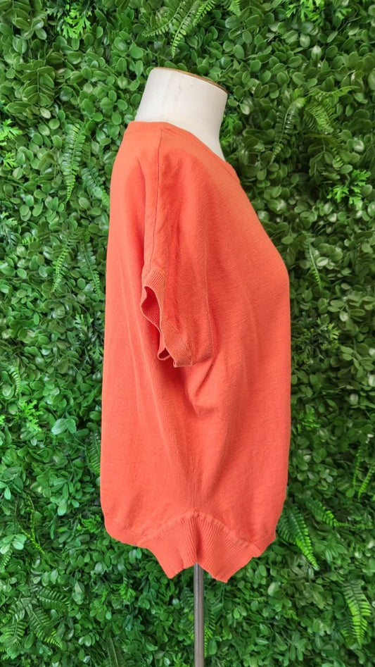 Marilyn Seyb Orange Knit Top (10)