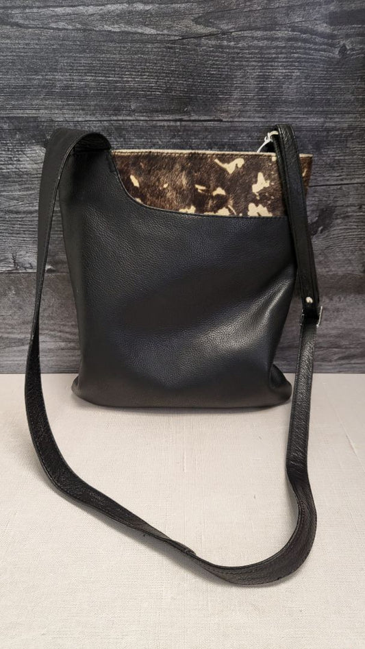 Max Black Leather Crossbody Bag