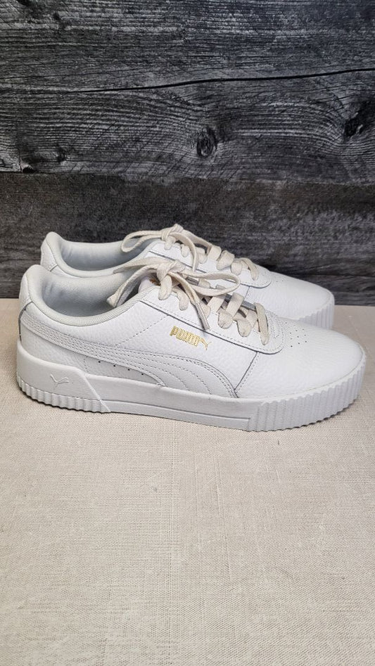 Puma White Carina Leather Sneakers (40)