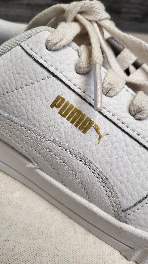 Puma White Carina Leather Sneakers (40)