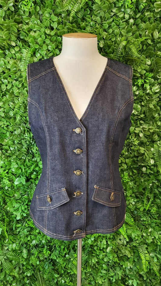 Smith & Western Blue Denim Waistcoat (10)