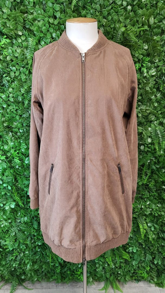 Charlie Jane Brown Longline Bomber Jacket (10)