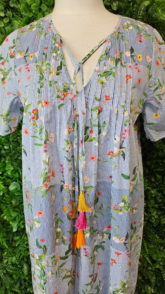 Madly Sweetly Micro Gingham Print Cotton Dress (10)