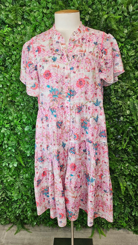 Loobies Story Print Tiered Midi Dress (10)