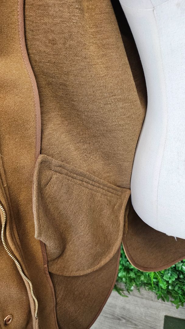 Eb & Ive Tan Hooded Shacket Coat (10)