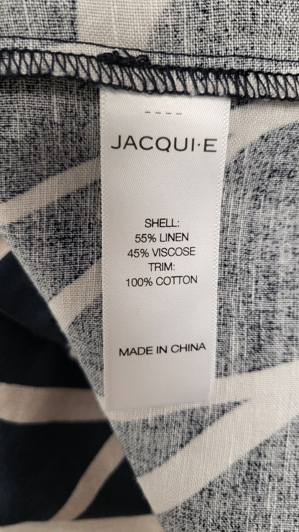 Jacqui E Print Linen Blend Top (14)