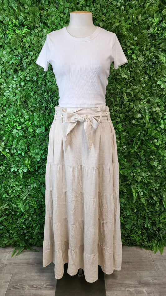 Isle of Mine Oat Tiered Maxi Skirt (14)