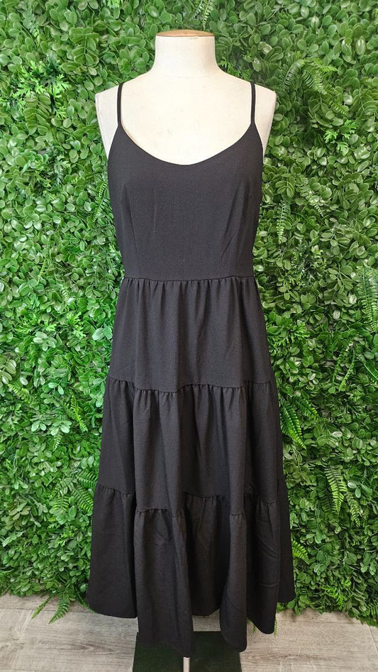 Atmos & Here Black Tiered Sun Dress (10)