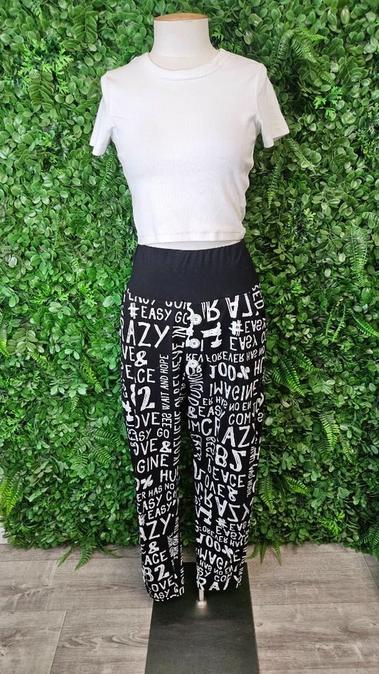 David Pond Black/White Letter Pants (12)