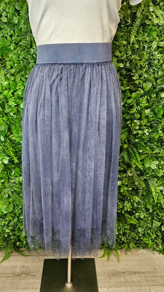 Made In Italy Denim Blue Tulle Skirt (8-10)