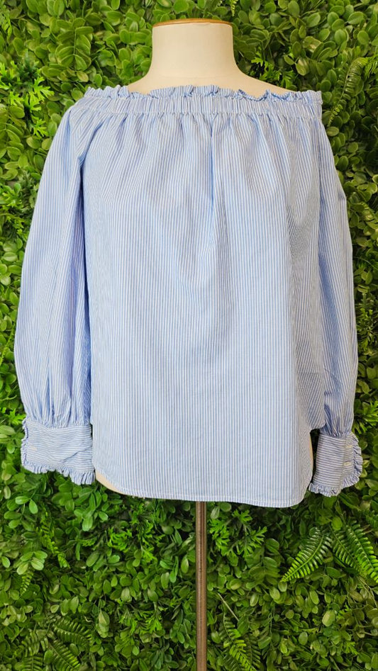 New Look Blue Stripe Top (10)