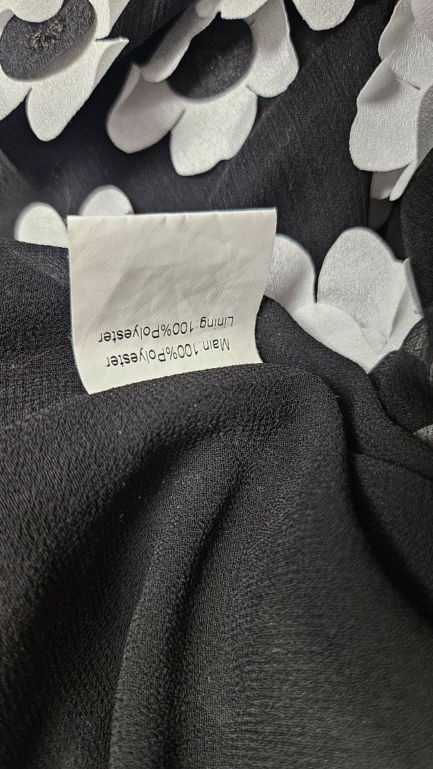 Lemon Tree Black/White 3D Flower Dress (14)