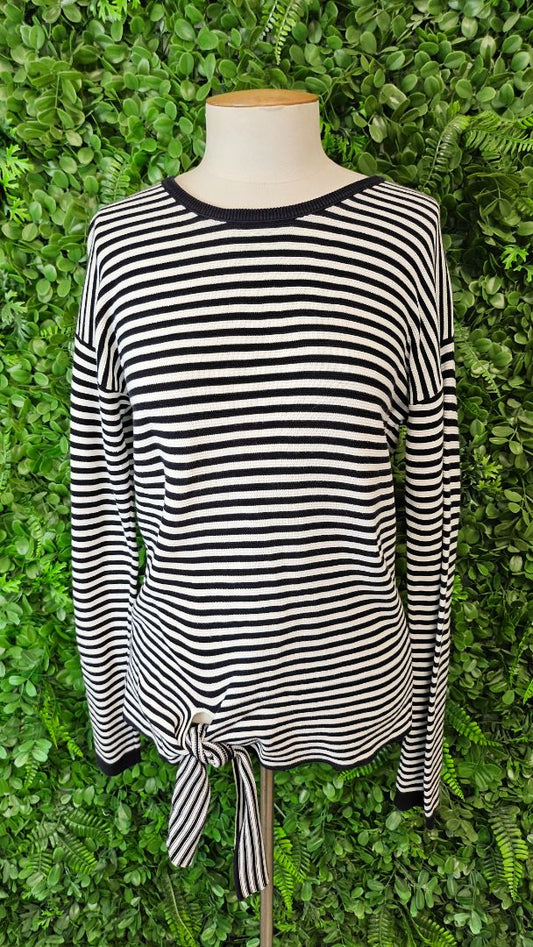 Trenery Striped Tie Front knit (10-12)