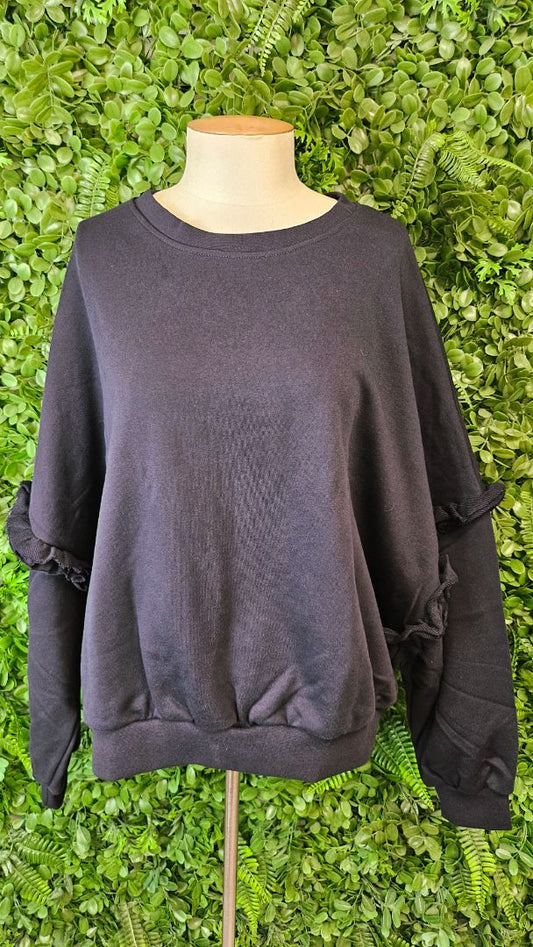 Mint Navy Ruffle Sleeve Sweat BNWT (16)