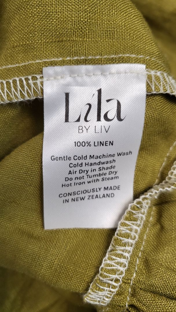 Lila By Liv Avocado Linen Sundress (6-8)