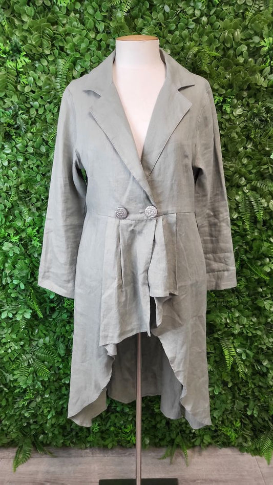 Jellicoe Sage Linen Dress Coat (10)