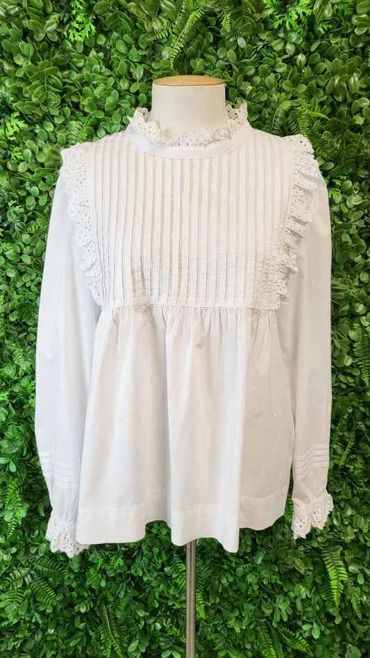 Ivy + Jack White Bib Front Top (12-14)