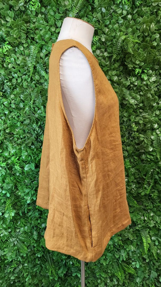 Eb & Ive Tan Linen Tank (16)