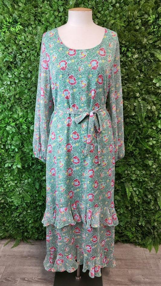 Augustine Green Print Frill Hem Maxi (8)