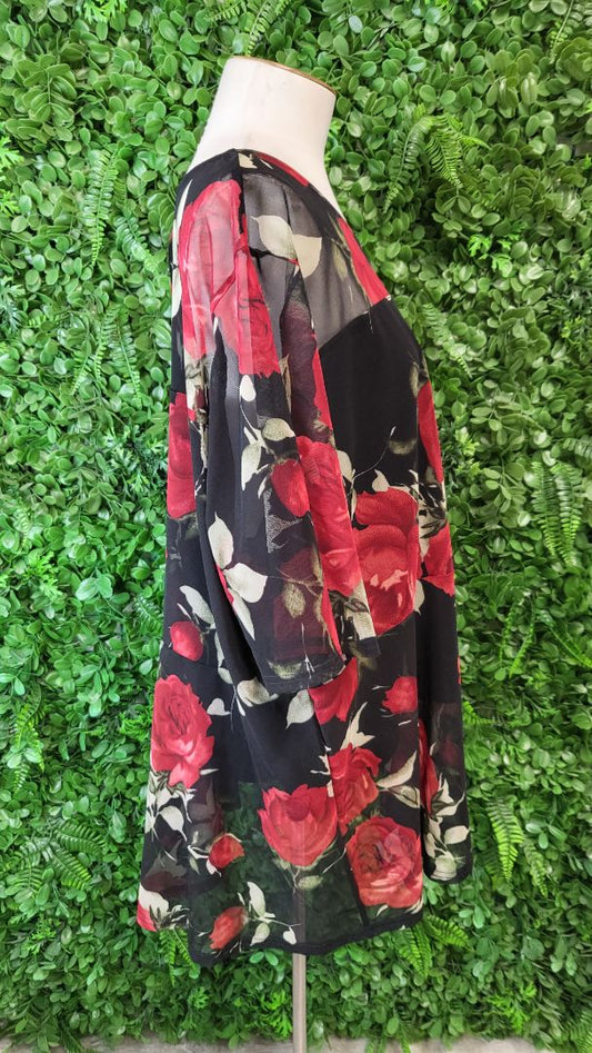 K+K Floral Rose Mesh Top (22-24)