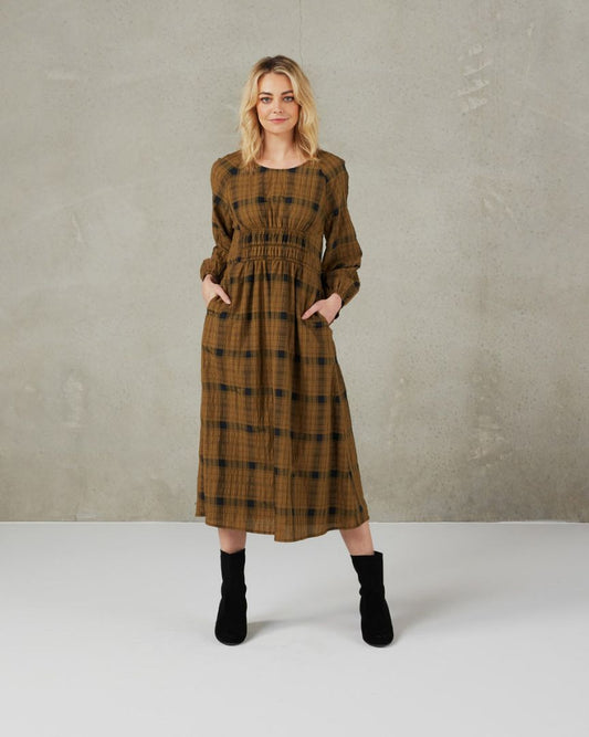 Et Alia Toffee Check Dress (10)