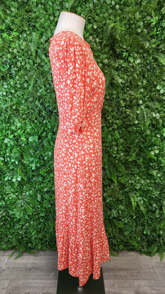 Anyone's Daughter Orange Floral Dress (10)