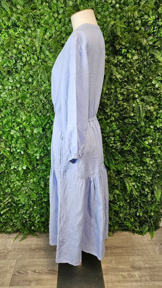 Trenery Blue Linen Dress (14)