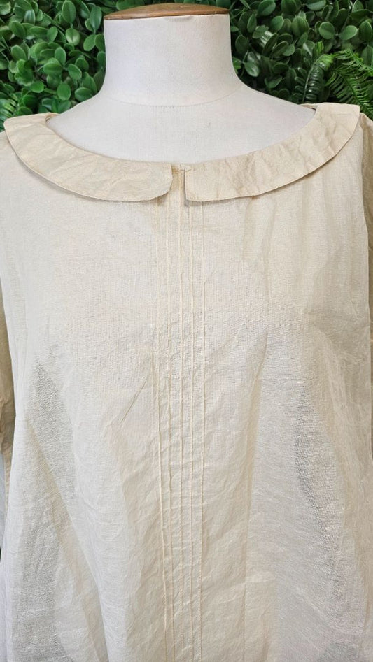 Meg By Design Ecru Peter Pan Collar Top (14-16)