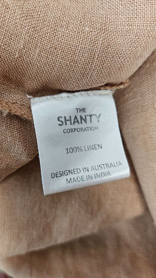 The Shanty Tan Oversized Linen Top (14-16)