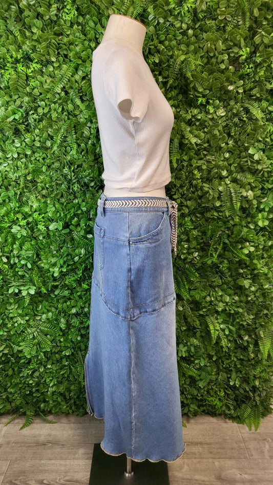 Lania The Label Light Denim Midi Skirt (14)