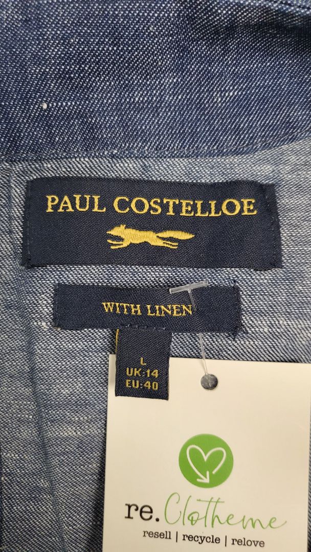 Paul Costelloe Collection Blue Linen Tank (14)