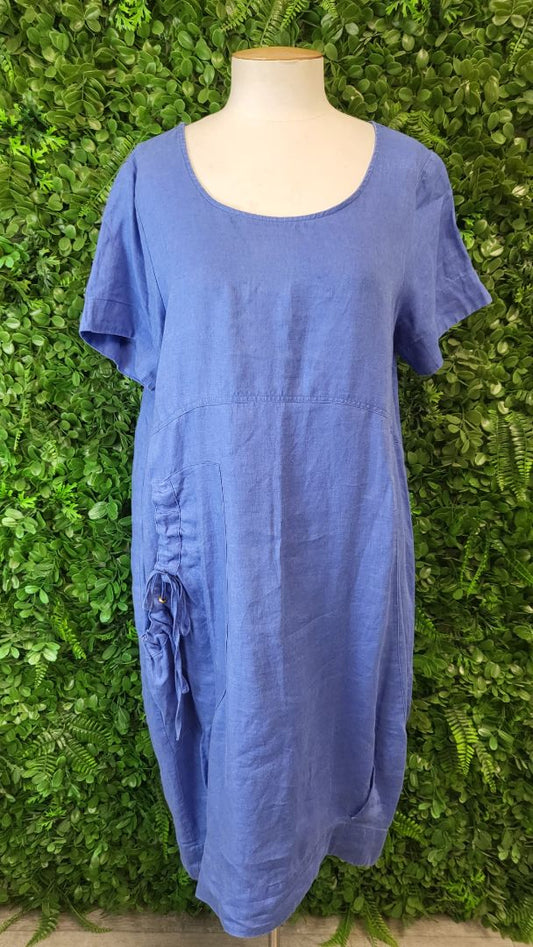 Blackstone Blue Linen Shift Dress (12)