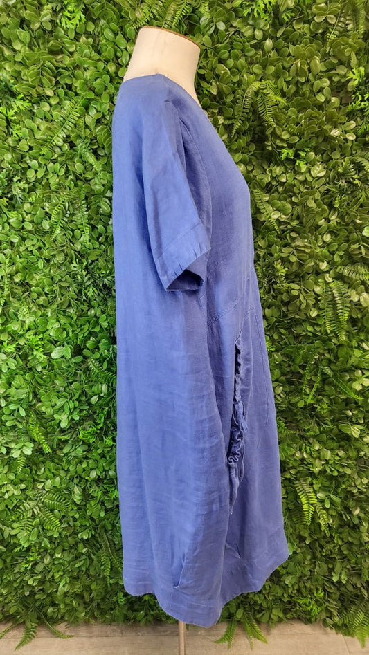 Blackstone Blue Linen Shift Dress (12)