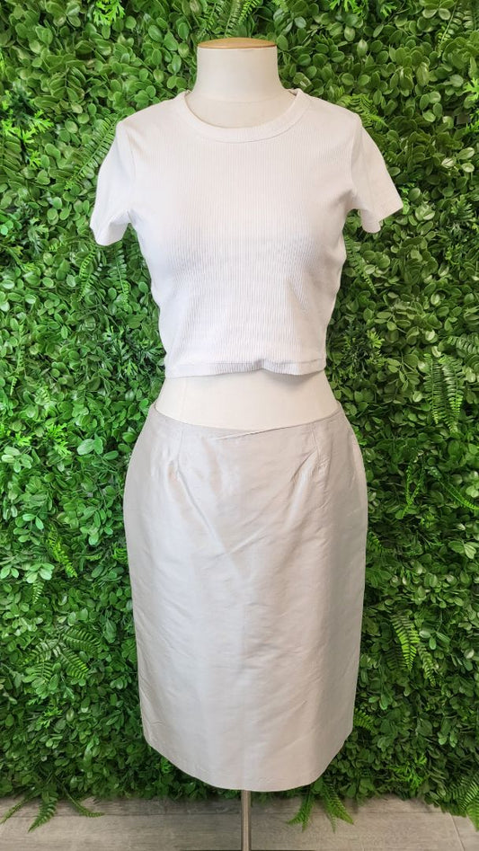 Wayne Cooper Silver Silk Skirt (12)