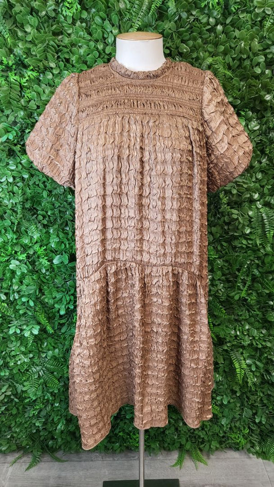 By The River Tan Textured Dress (12)