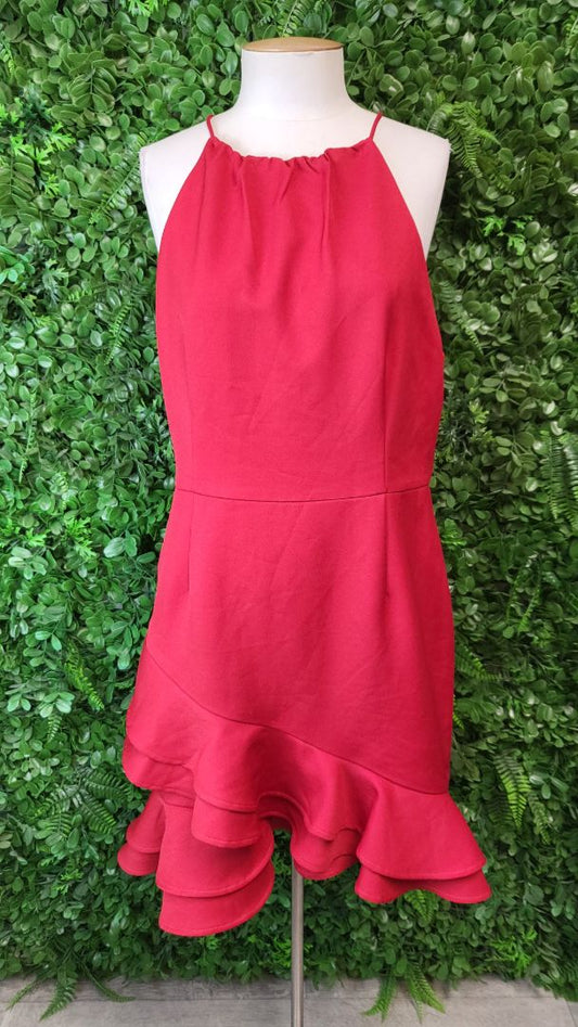 Cooper St Red Ruffle Hem Dress (12-14)
