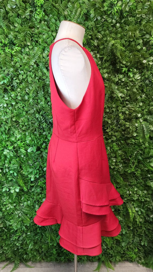 Cooper St Red Ruffle Hem Dress (12-14)